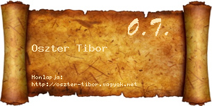 Oszter Tibor névjegykártya